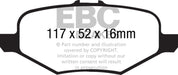 EBC greenstuff brake pads rear part DP61887 fits 2013 Ford Explorer 3 5 Twin Turbo 4wd