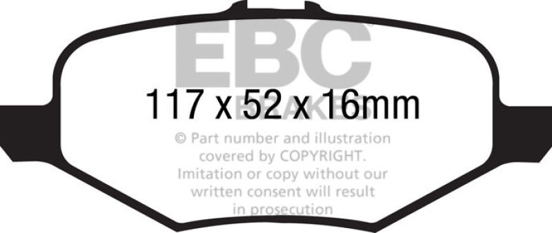 EBC greenstuff brake pads rear part DP61887 fits 2013 Ford Explorer 3 5 Twin Turbo 4wd