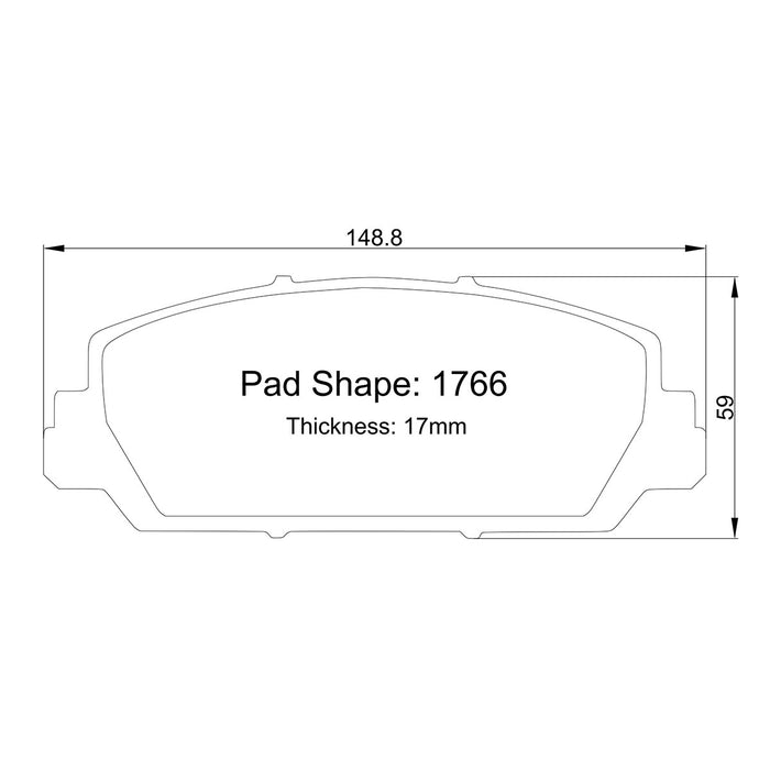 Winmax W-Series PBP 1766 Brake Pads for 17-20 10th gen Civic Si Front
