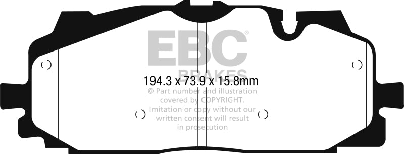 EBC yellowstuff brake pads front fits 2017 24 Audi Rs4 2 9tt 21 24 Audi Rs3 2 5t