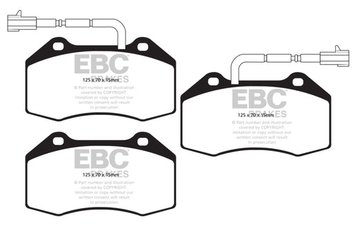 EBC yellowstuff brake pads front part DP42021 fits 2014 Alfa Romeo 4c 1 75 Turbo
