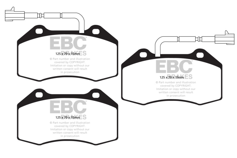 EBC yellowstuff brake pads front part DP42021 fits 2014 Alfa Romeo 4c 1 75 Turbo