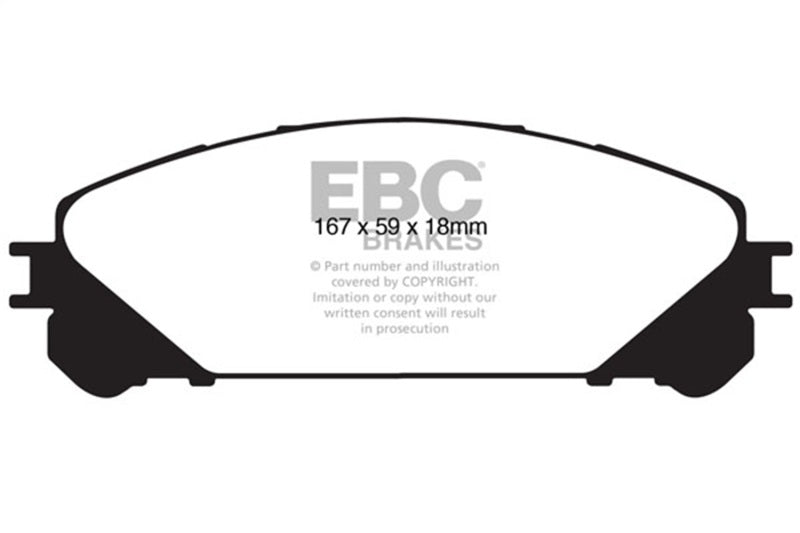 EBC yellowstuff brake pads front fits 2015 Lexus Nx200t 2 0 Turbo