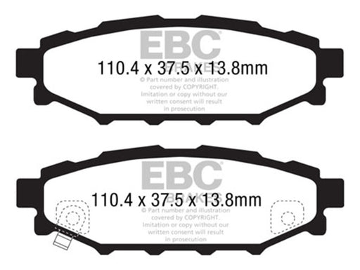 EBC greenstuff brake pads rear part DP21584 fits 2012 Subaru Brz 2 0 Solid