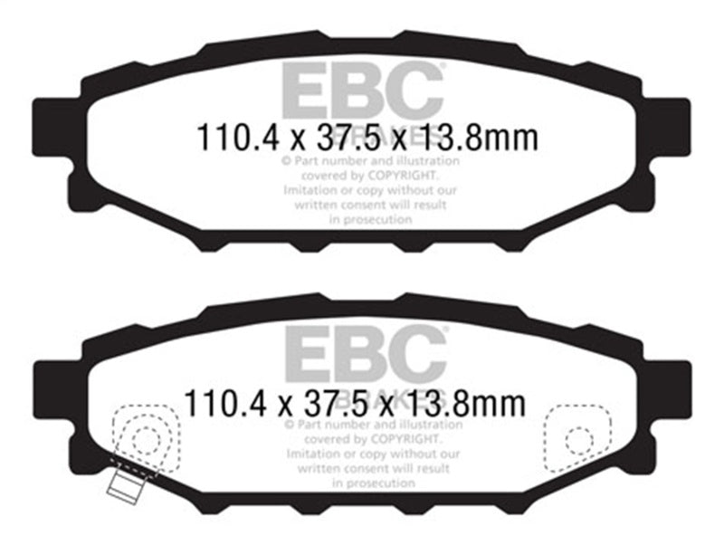 EBC bluestuff brake pads rear fits 2008 10 Subaru Impreza 2 5