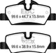 EBC greenstuff brake pads rear part DP22228 fits 2014 Mini Hardtop 1 5 Turbo Cooper