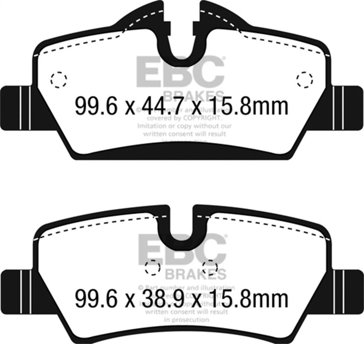 EBC yellowstuff brake pads rear fits 2014 Mini Hardtop 1 5 Turbo Cooper