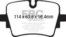 EBC yellowstuff brake pads rear fits 2014 Jaguar F Type Cast Iron