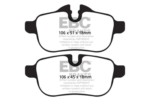 EBC yellowstuff brake pads rear fits 2009 Bmw Z4 3 0 E89