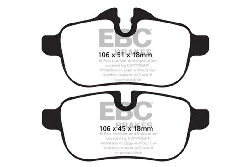 EBC yellowstuff brake pads rear fits 2009 Bmw Z4 3 0 E89