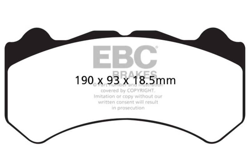 EBC yellowstuff brake pads front fits 2008 11 Nissan GT R R35 3 8 Twin Turbo Cast Iron