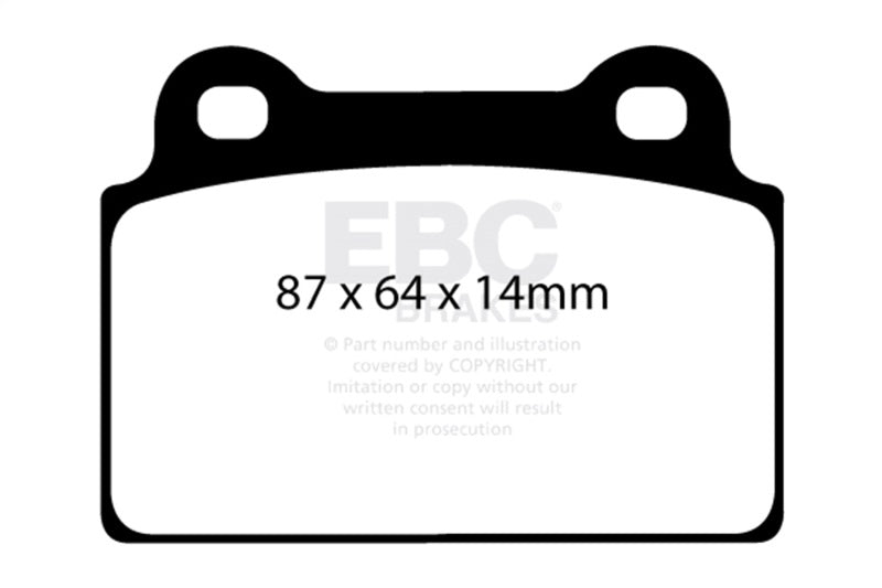 EBC yellowstuff brake pads rear fits 2008 16 Mitsubishi Lancer Evo 10 2 0 Turbo 1 Piece