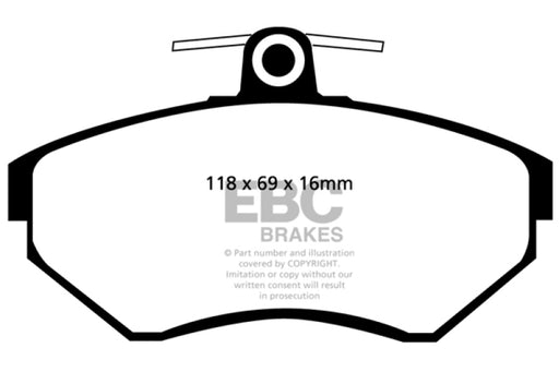 EBC yellowstuff brake pads front fits 1997 02 Volkswagen Cabriolet 2 0