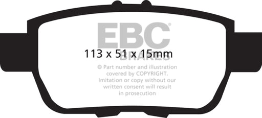EBC yellowstuff brake pads rear fits 2009 14 Acura Tl 3 5