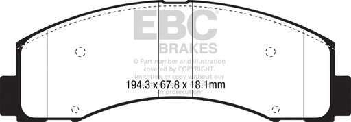 EBC yellowstuff brake pads front fits 2018 Ford F 150 2 7l Twin Turbo 2wd