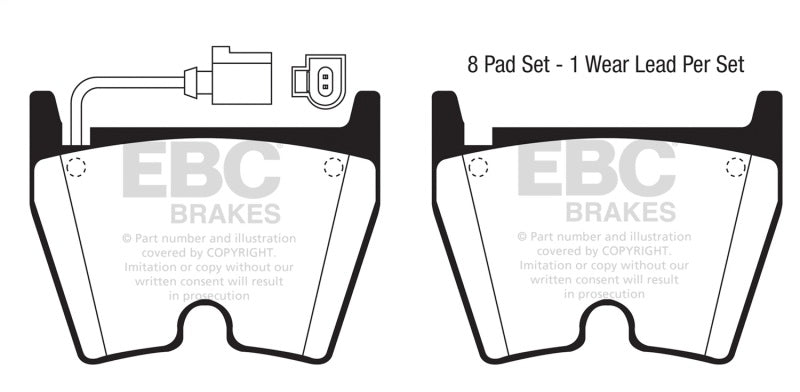 EBC yellowstuff brake pads front part DP41513 fits 2017 18 Audi Rs3