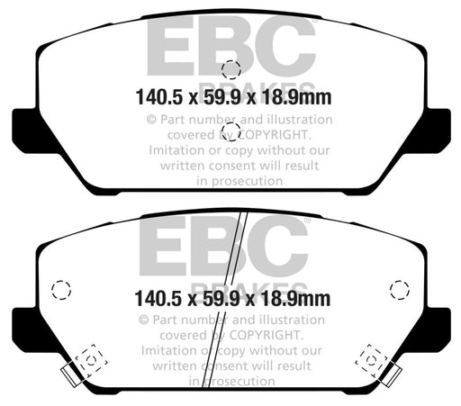 EBC redstuff brake pads front fits 2019 Hyundai Veloster N 2nd Gen 2 0l Turbo