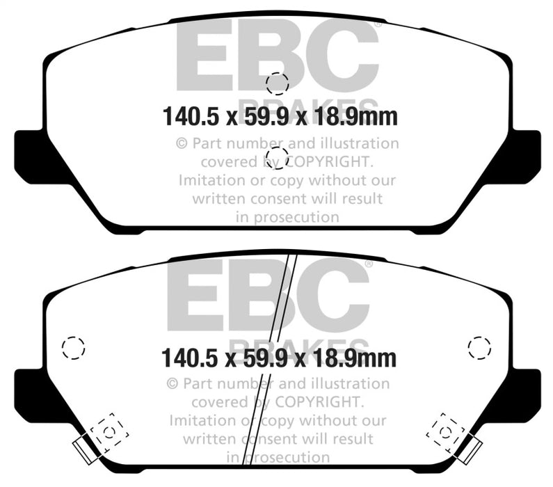 EBC redstuff brake pads front fits 2019 Hyundai Veloster N 2nd Gen 2 0l Turbo