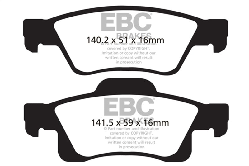 EBC ultimax brake pads rear part UD1498 fits 2011 Dodge Durango 3 6 Ultimax2
