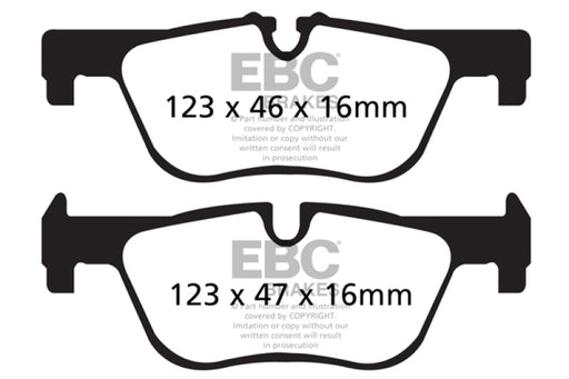EBC ultimax brake pads rear part UD1613 fits 2014 Bmw 228 Coupe 2 0 Turbo Ate Calipers Ultimax2