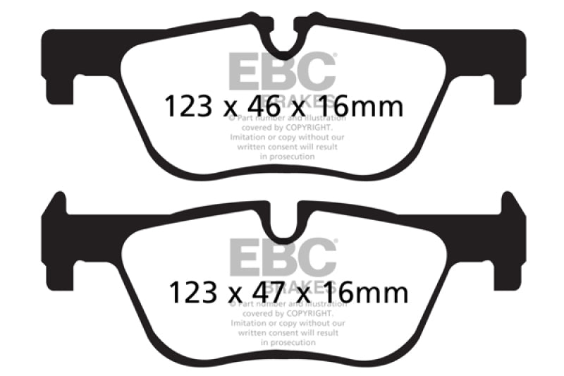 EBC ultimax brake pads rear part UD1613 fits 2014 Bmw 228 Coupe 2 0 Turbo Ate Calipers Ultimax2