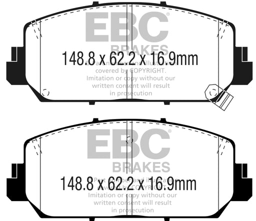 EBC redstuff brake pads front fits 2016 Acura Ilx 2 4