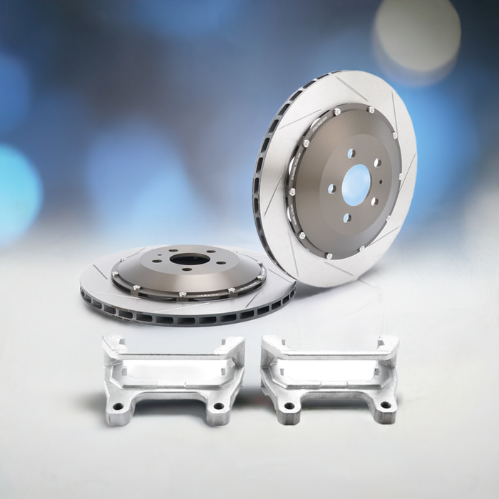 Tesla Model 3 RWD/AWD / Model Y AWD - Larger Rotor (350mm Rear) Performance 2-Piece Rotor and Brake Pad Package