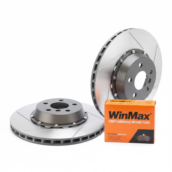 15+ Dodge Charger/Challenger Scat Pack, SRT Demon/Super Stock - FOR FOUR PISTON CALIPERS (Front) Performance 2-Piece Rotor and Brake Pad Package