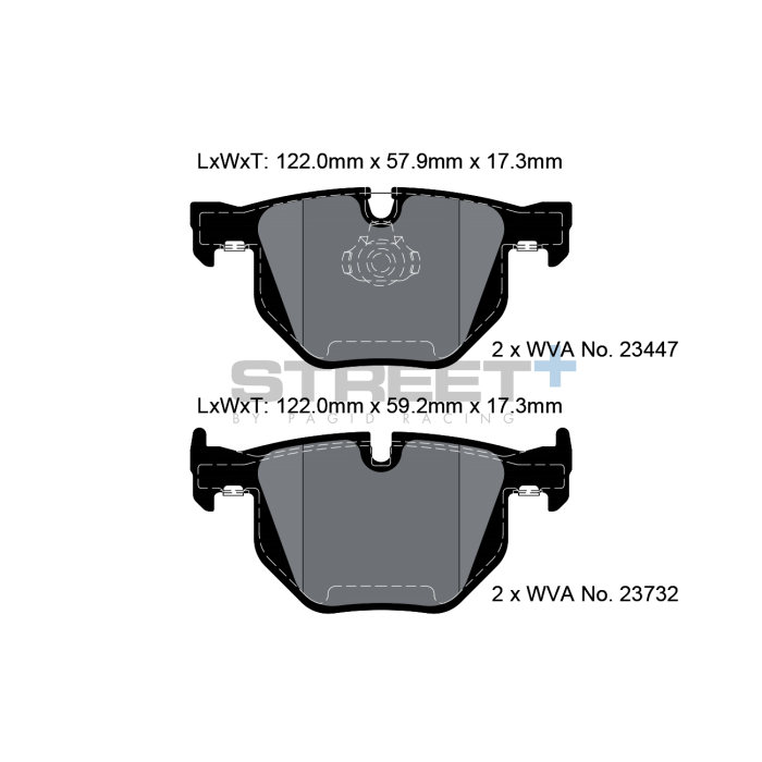 Pagid Street+ brake pad Axle Set T8031SP2001 FMSI D1042 — Alcon Brake Kits