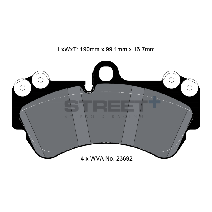 Pagid Street+ brake pad Axle Set T8037SP2001 FMSI: 7911-D1007