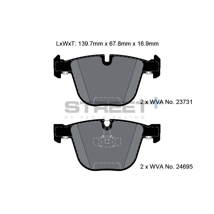 Pagid Street+ brake pad Axle Set T8043SP2001 FMSI: 7820-D919