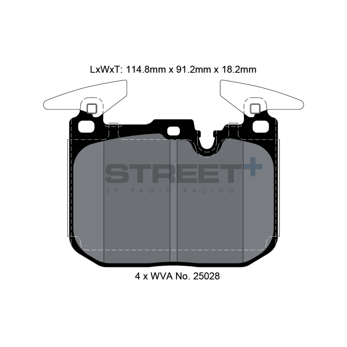 Pagid Street+ brake pad Axle Set T8104SP2001 FMSI: D1880