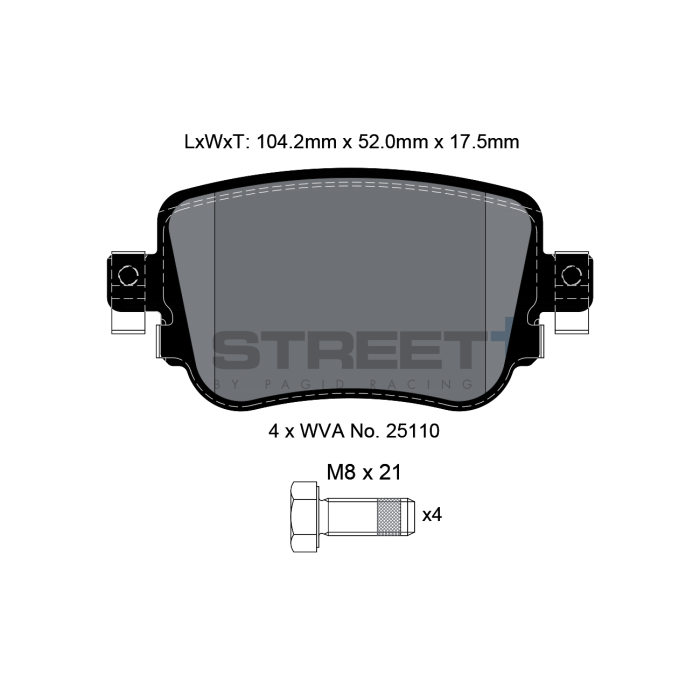 Pagid Street+ brake pad Axle Set T8108SP2001 FMSI: 9008-D1779
