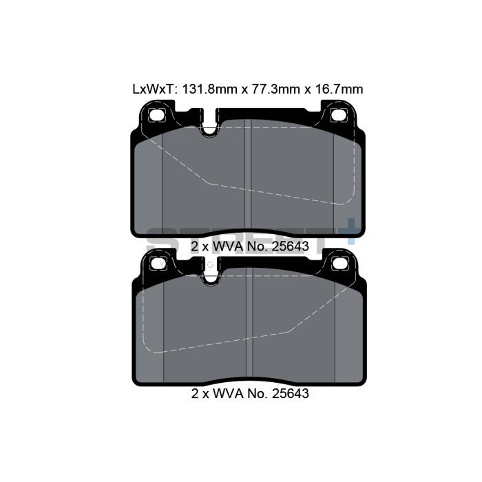 Pagid Street+ brake pad Axle Set T8121SP2001 FMSI: 8891-D1663