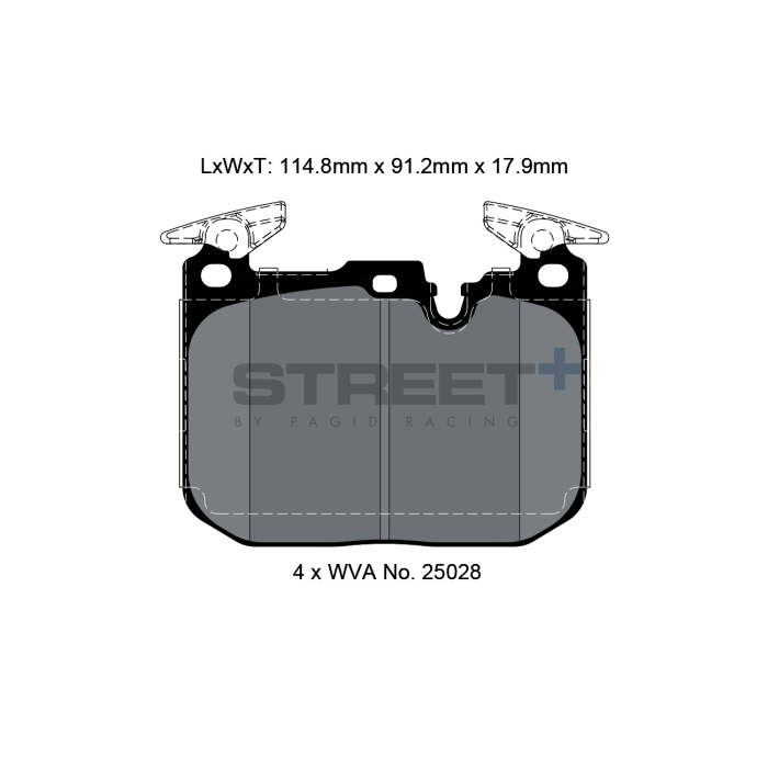 Pagid Street+ brake pad Axle Set T8194SP2001 FMSI: